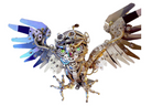 3D Steampunk Owl metal puzzle vist som samlet model