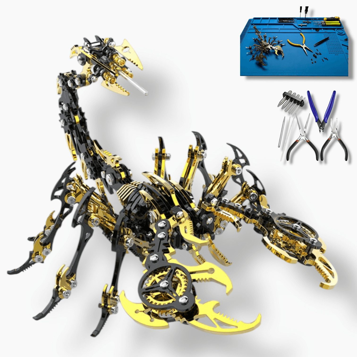 3D Scorpion metal puzzle Value Pack - Black/Gold vist som samlet model