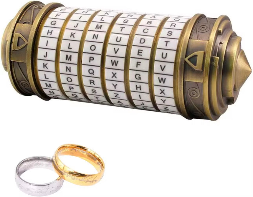 Detaljebillede af Da Vinci Cryptex puzzle box - Rustik/Hvid