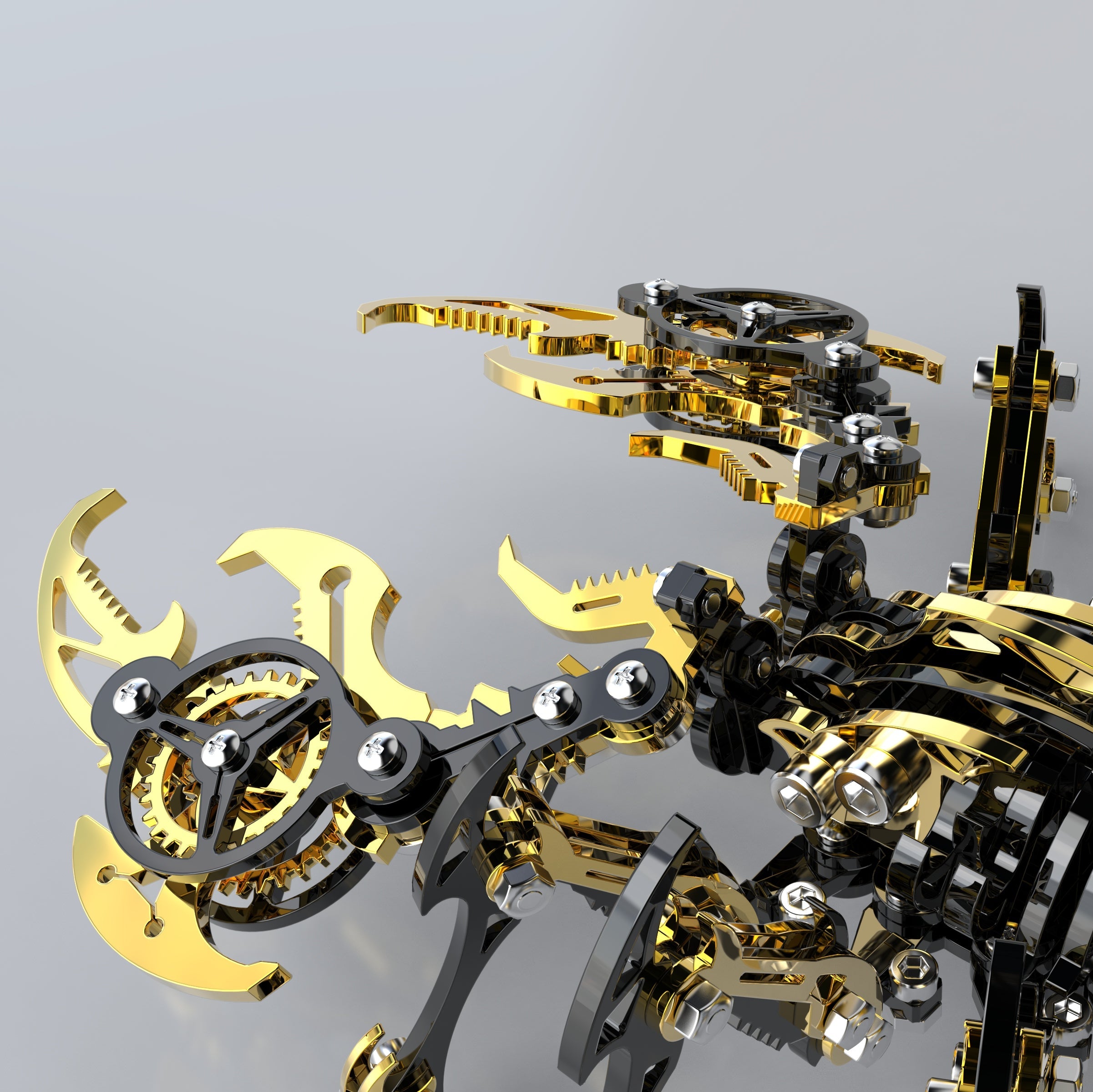 Detaljebillede af 3D Scorpion Black/Gold metal puzzle