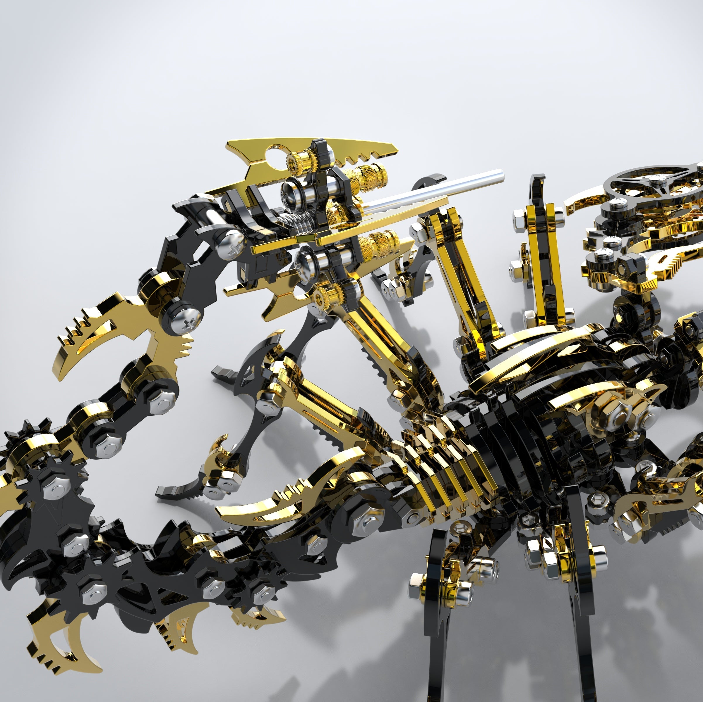 Detaljebillede af 3D Scorpion Black/Gold metal puzzle