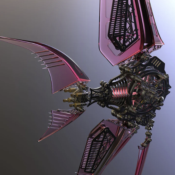Detaljebillede af 3D Angel Fish Red metal puzzle