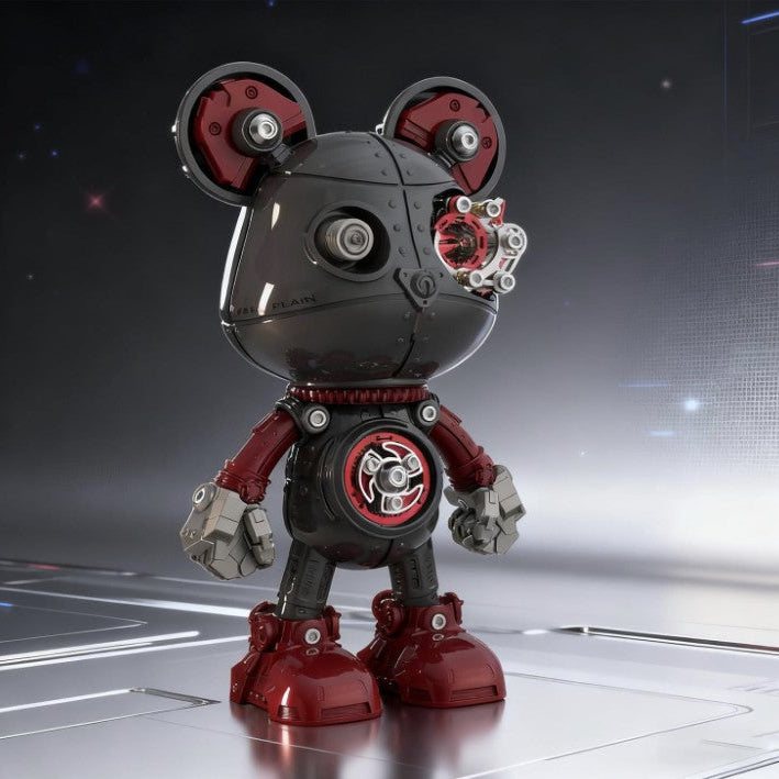 Detaljebillede af 3D Cyberpunk Mecha Bear Red/Black