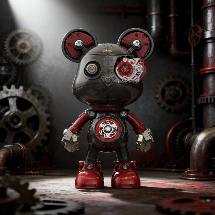 Detaljebillede af 3D Cyberpunk Mecha Bear Red/Black