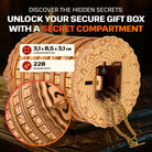 Detaljebillede af Cryptex fra EscapeWelt – Træpuslespil med kode og hemmeligt rum