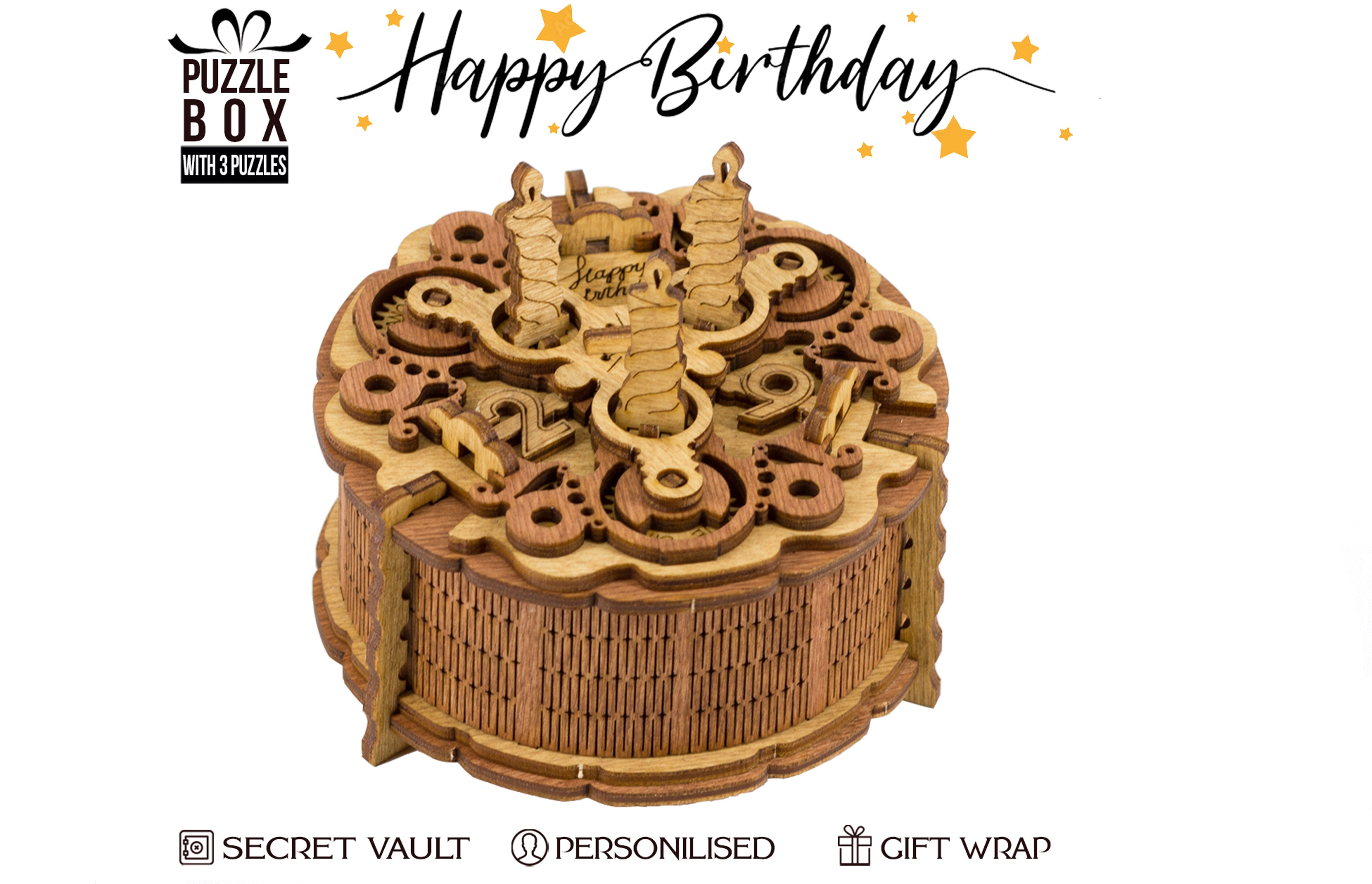 Detaljebillede af Birthday Cake - Gift Puzzle Money Box