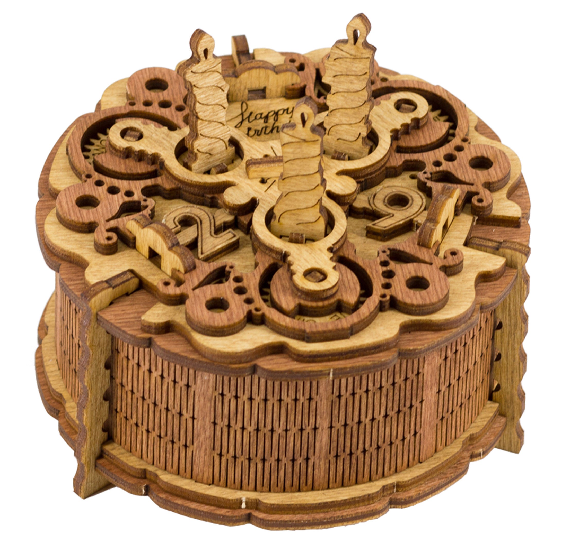 Birthday Cake - Gift Puzzle Money Box vist som samlet model
