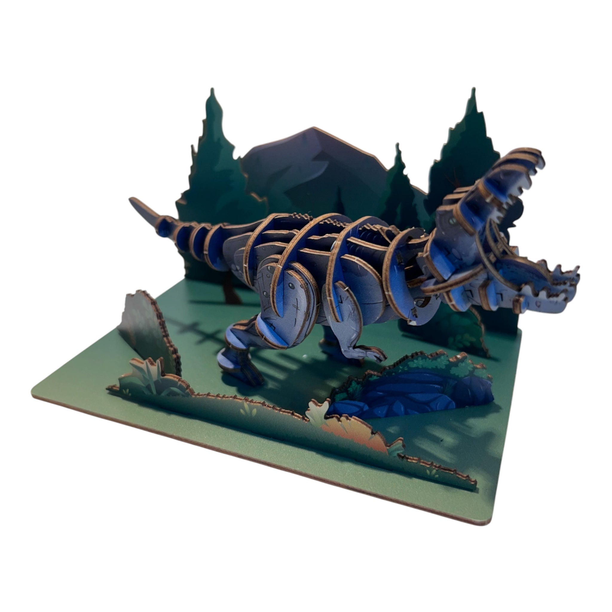 Detaljebillede af T-Rex 3D Puzzle fra EscapeWelt – 3D Træpuslespil for Kids