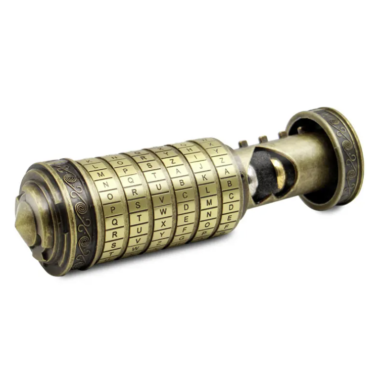 Detaljebillede af Da Vinci Cryptex puzzle box - Rustik/Guld
