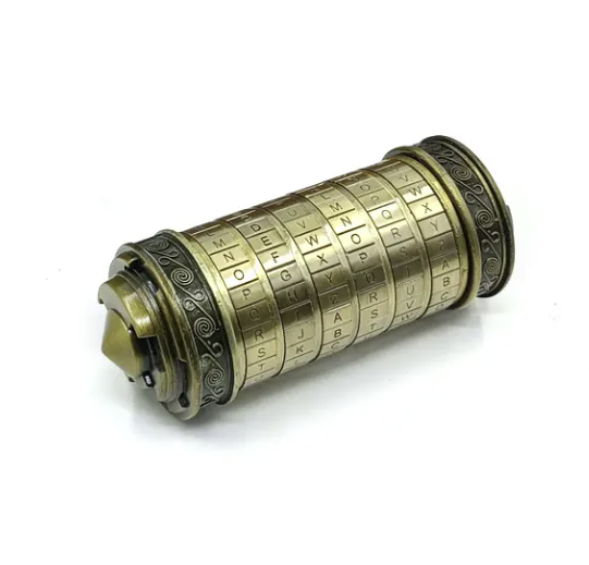 Detaljebillede af Da Vinci Cryptex puzzle box - Rustik/Guld