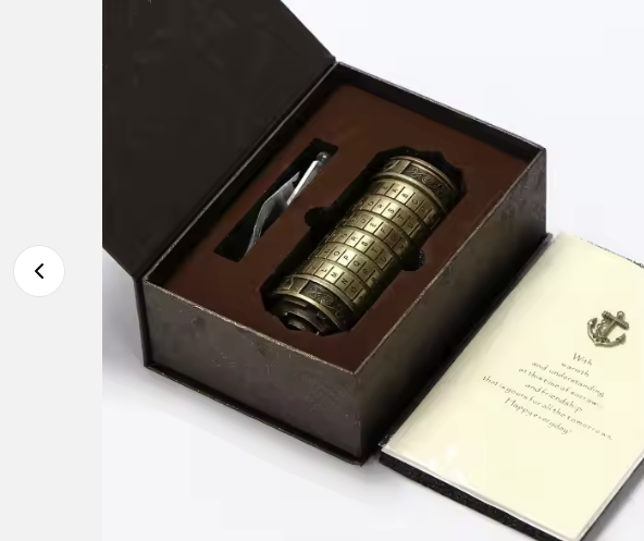 Detaljebillede af Da Vinci Cryptex puzzle box - Rustik/Guld