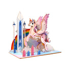 Detaljebillede af Unicorn 3D Puzzle fra EscapeWelt – 3D Træpuslespil for Kids