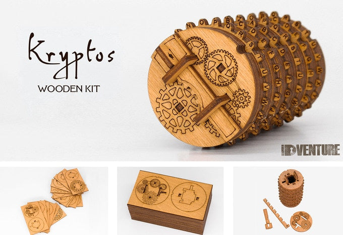 Detaljebillede af Kryptos fra iDventure – Cryptex puzzle box i Træ