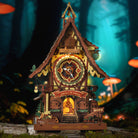 Detaljebillede af ROKR Cuckoo Clock – Mekanisk 3D Træpuslespil