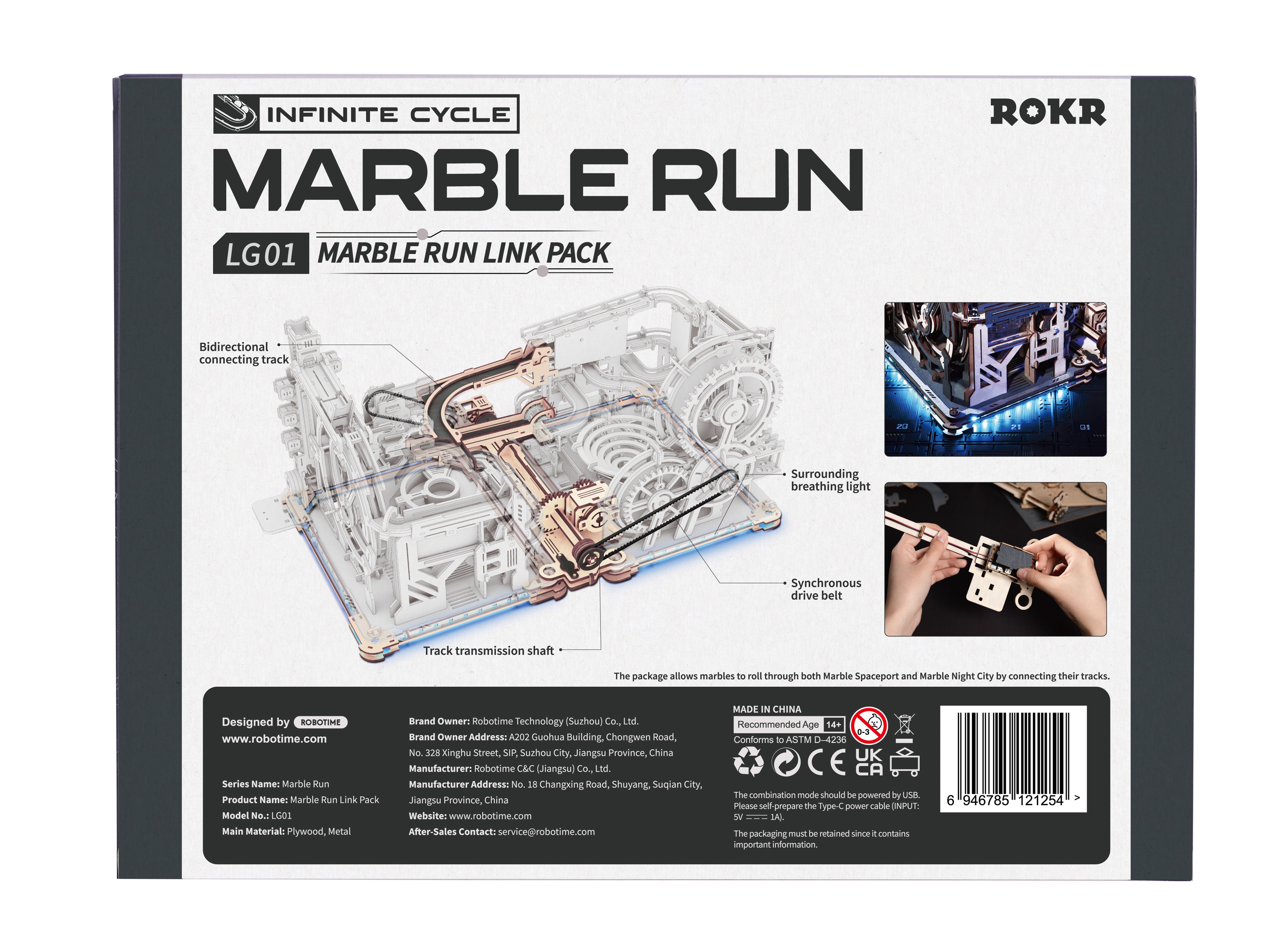 Emballage til ROKR Link Pack – Marble Run Connector Kit fra Puzzles & More