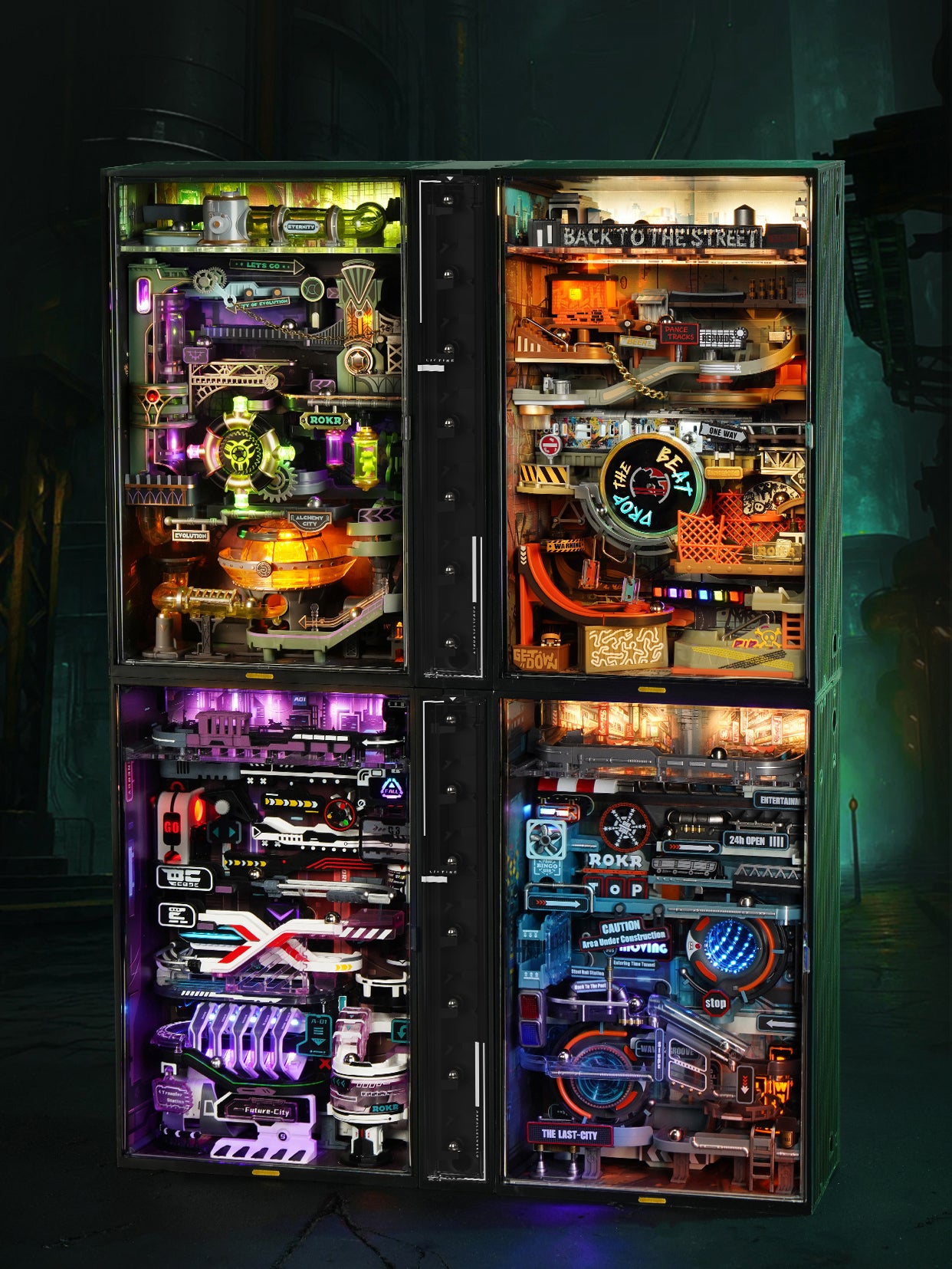 Detaljebillede af ROKR Alchemy City – Mekanisk Marble Run 3D Puzzle