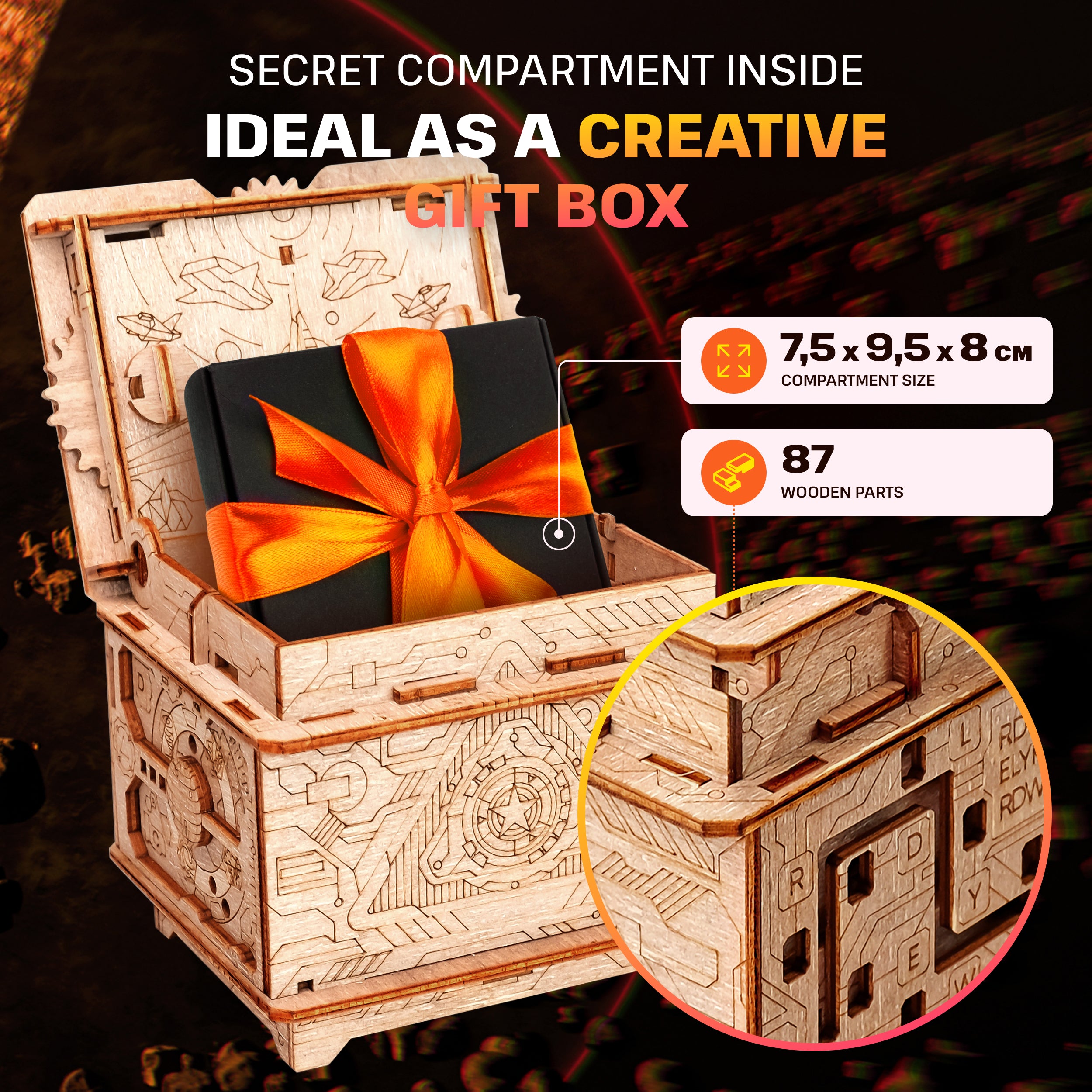 Emballage til Orbital Box fra EscapeWelt – Escape Room in a Box fra Puzzles & More
