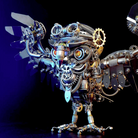 Detaljebillede af 3D Steampunk Owl metal puzzle