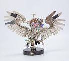 Detaljebillede af 3D Steampunk Owl metal puzzle
