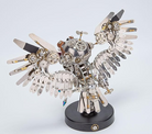 Detaljebillede af 3D Steampunk Owl metal puzzle