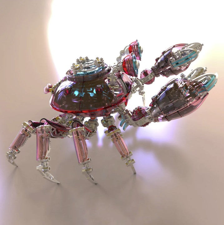 Detaljebillede af 3D Punk Crab metal puzzle - Red