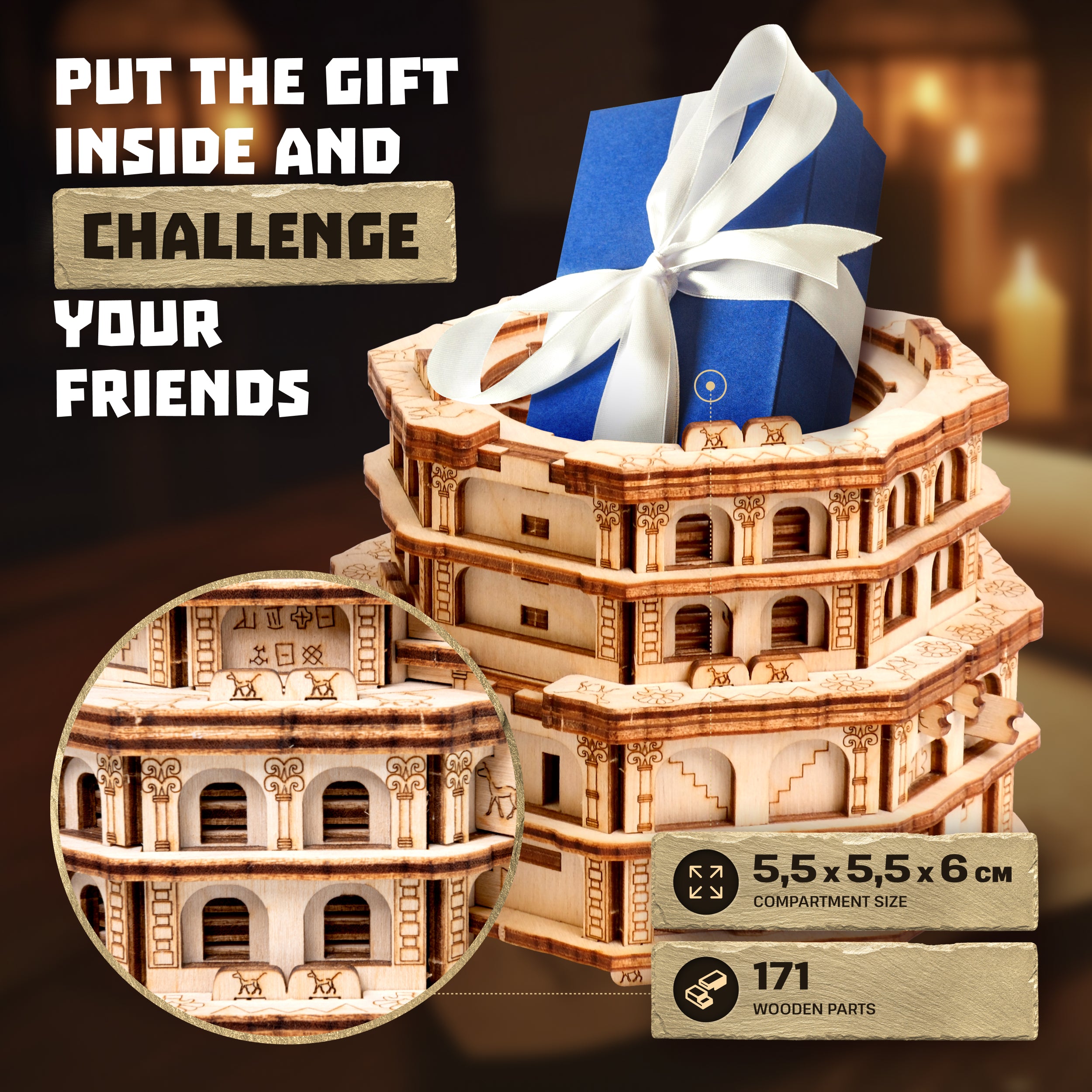 Detaljebillede af Quest Tower fra EscapeWelt – Escape Room in a Box