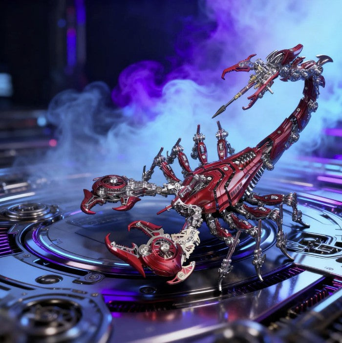 Detaljebillede af 3D Metal War Scorpion Red All metal puzzle