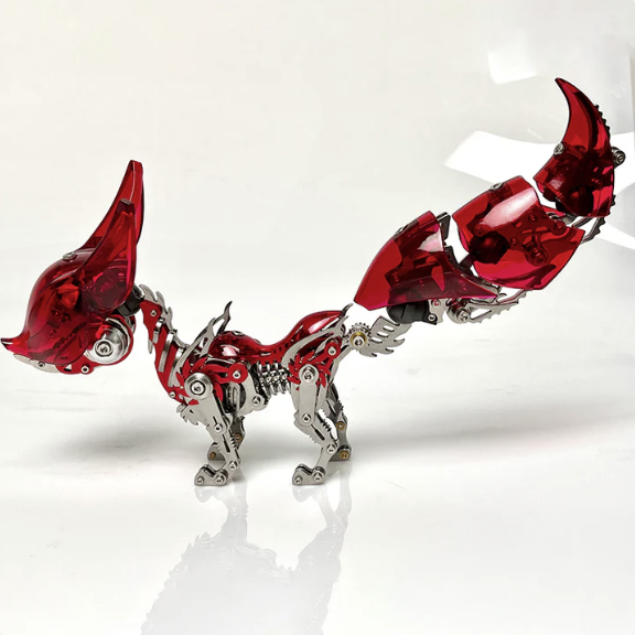 Detaljebillede af 3D Fox metal puzzle + 3D Wand metal puzzle