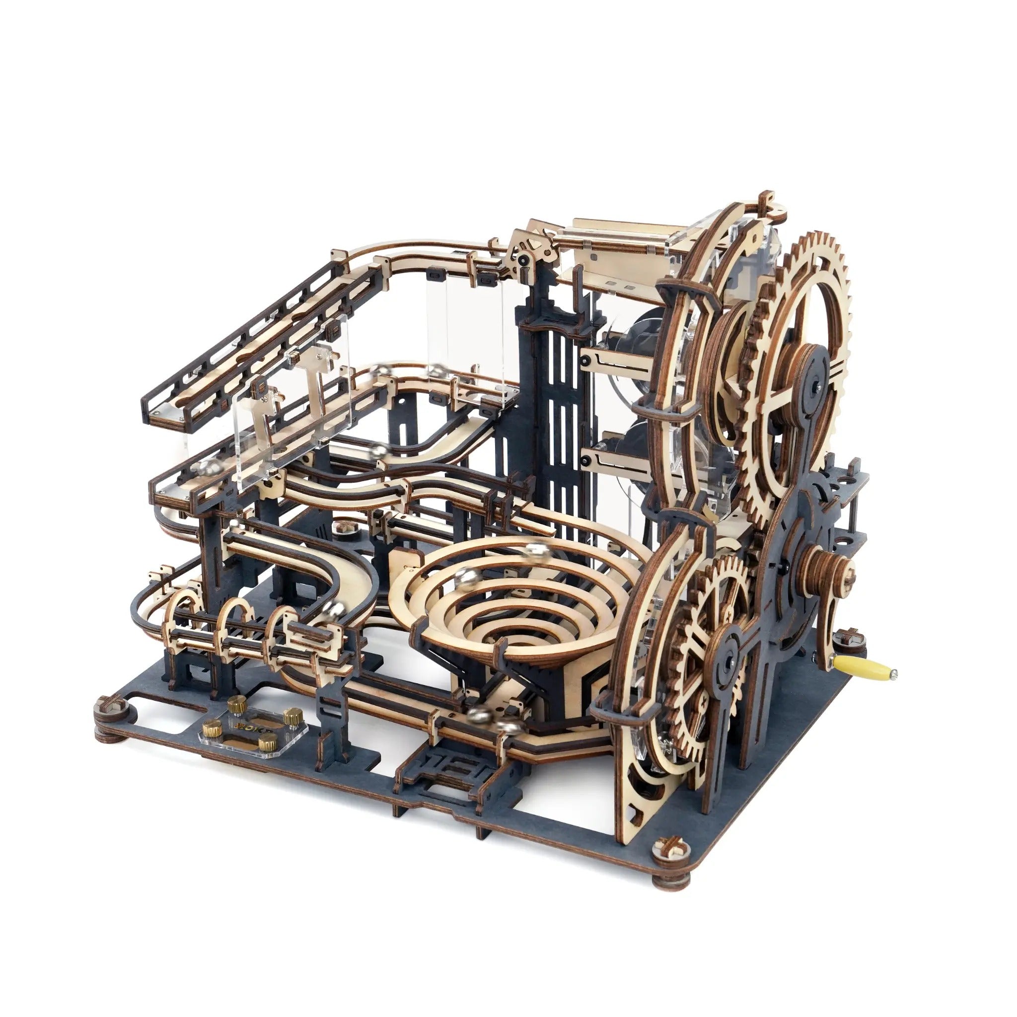 ROKR Marble Night City – Mekanisk 3D Kuglebane i Træ vist som samlet model
