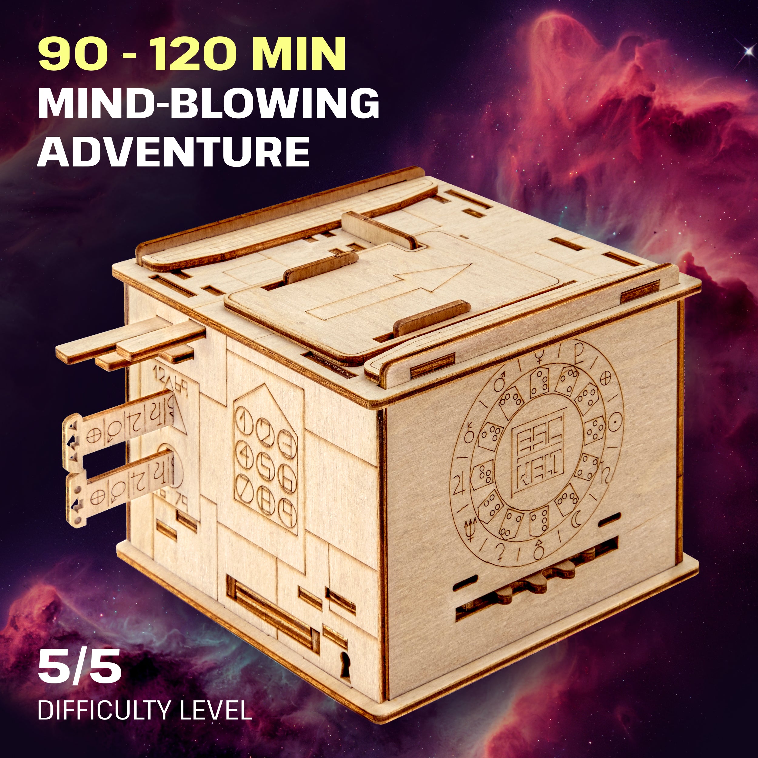Emballage til Space Box fra EscapeWelt – Escape Room in a Box fra Puzzles & More