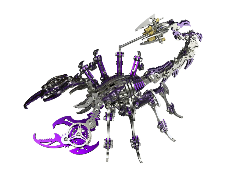 Detaljebillede af 3D Scorpio metal puzzle Purple/Silver