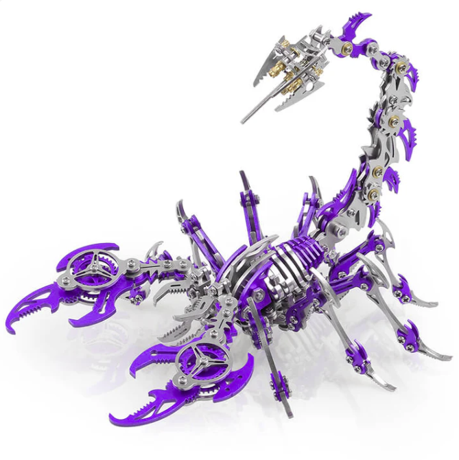 Detaljebillede af 3D Scorpio metal puzzle Purple/Silver