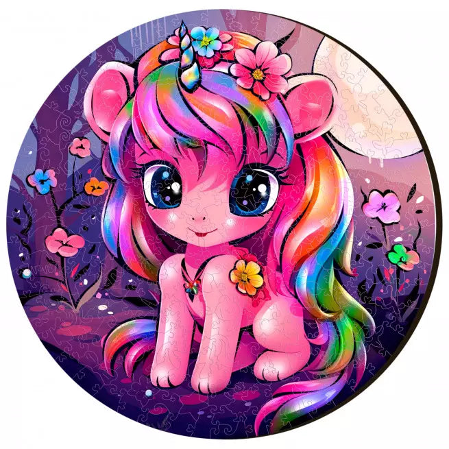 Unicorn Puzzle 200 pieces fra EscapeWelt – Træpuslespil vist som samlet model