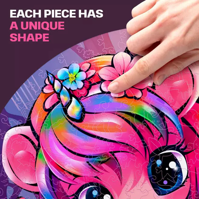 Detaljebillede af Unicorn Puzzle 200 pieces fra EscapeWelt – Træpuslespil
