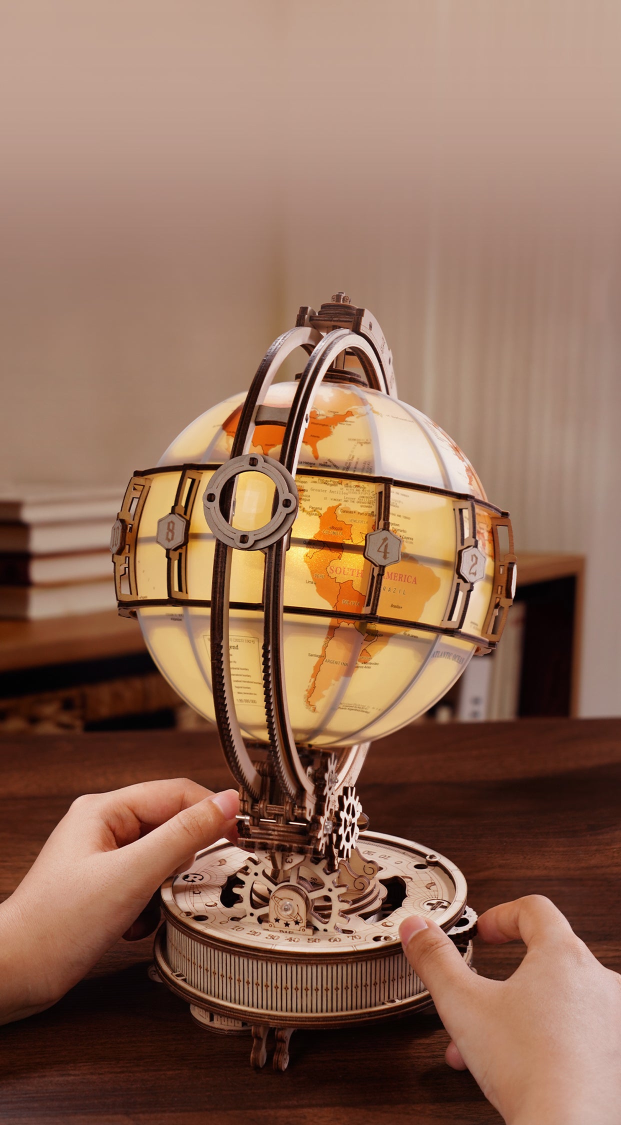 ROKR Luminous Globe – Lysende 3D Træpuslespil