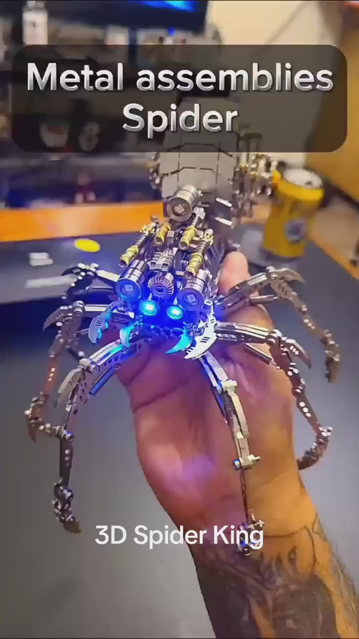 3D King Spider (Video/GIF cover): "Samlevejledning og dele til 3D King Spider Metal Puzzle"